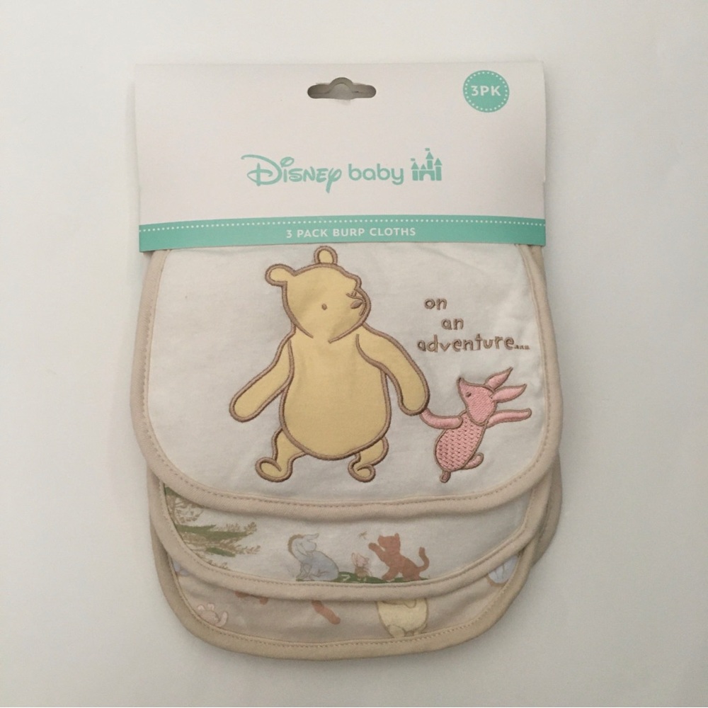 Burp Cloths 3 pack Winnie the Pooh Theme NEW | Disney Baby